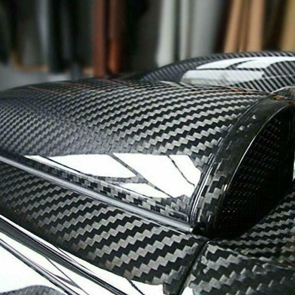 7D Glossy Carbon Fiber Vinyl Film Car Interior Wrap Stickers Auto Bubble-Free