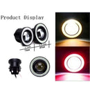 2PCS COB LED Fog Light Projector Car Lamp White Angel Eye Halo Ring DRL CHO YDM