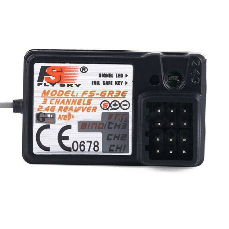 FS-GR3E Upgraded 2.4G 3CH Channel Receiver GT3B GR3C for RC Car Truck Boat Black
