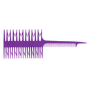 Salon 3-Way Weaver Weaving Comb Hair Dyeing Sectioning Highlighting Purple