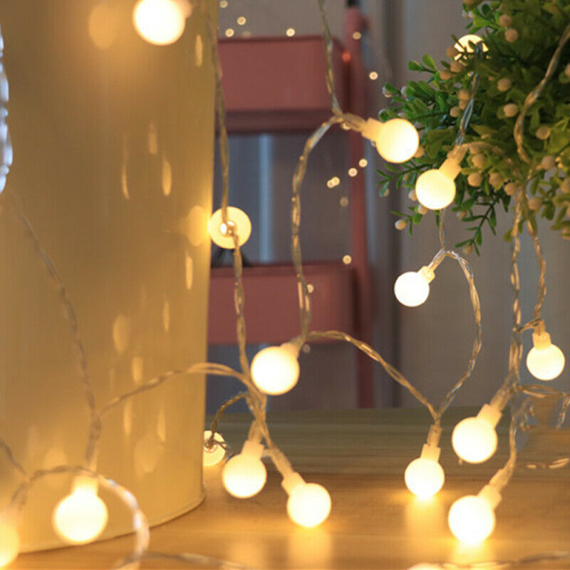 1 Set Fairy LED String Lights Christmas Round Ball Blubs Wedding Party L WUU