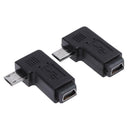 2pcs 90 Degree Mini USB Female to Micro USB Male Adapter Connector