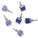 6 pieces On-off-on 3-way mini Toggle switch 6 pin 6A 125VAC I6O8
