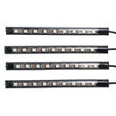 4x DC12V 9 LED RGB Car Interior Atmosphere Footwell Strip Light USB Charger