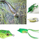 5PCS Cute Frog Topwater Fishing Lure Crankbait Hooks Bass Bait Tackle