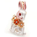 Pink Rabbit Flower Wrench Enamel Brooches Women Men Alloy Rhinestone Animal J1A7
