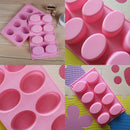 8-Cavity Oval Soap Mold Silicone Chocolate Mould Tray Homemade Muffin Making
