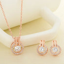 new fashion charm drill Full star necklace earrings suit high quality zirconE6P8