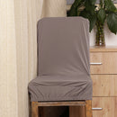 Stretch One-piece Low Short Back Chair Pretector for Kitchen Party Grey