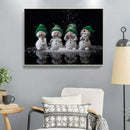 Cute Snowman 5D DIY Full Round Diamond Painting Mosaic Art Decor Beadwork
