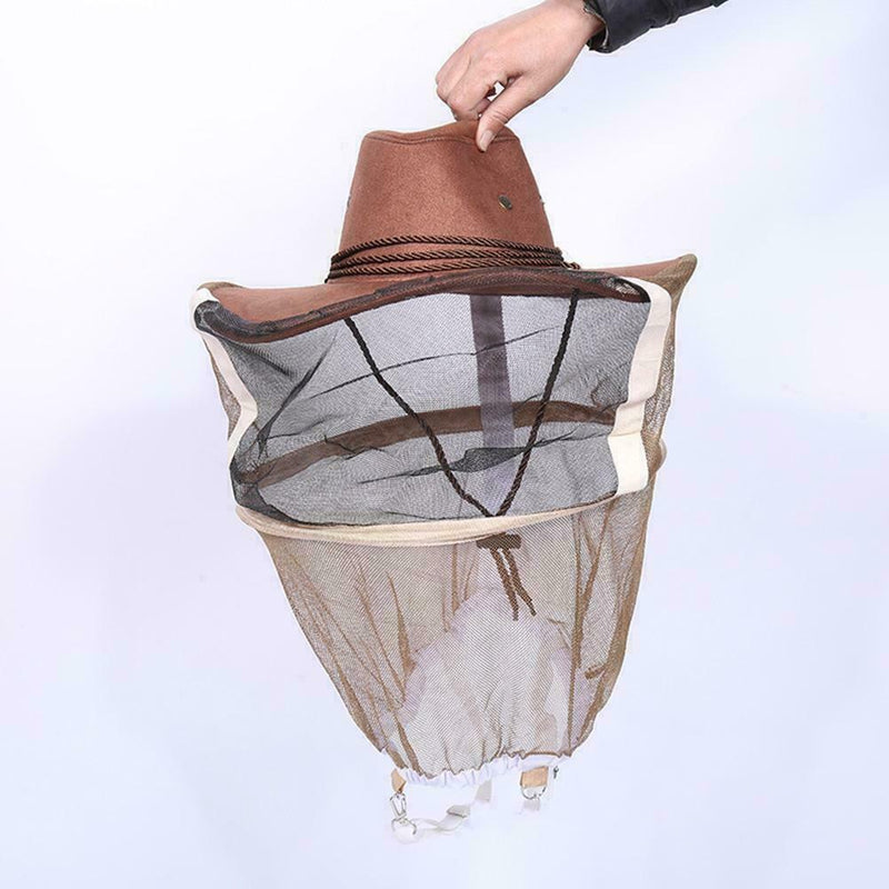 Beekeeping Beekeepers Cowboy Hat Mosquito Bee Insect Protect Head Face Net P7S4