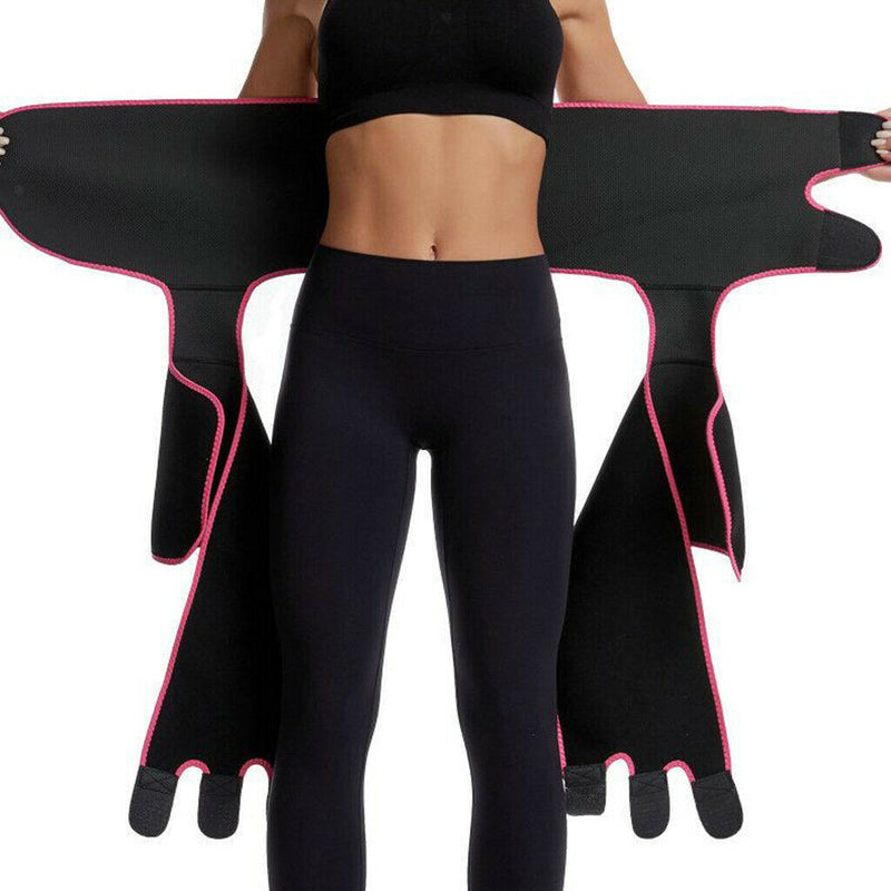Womens 3-in-1 Thigh Shaper Underbust Girdle Belt Exercise Body Shaper Pink - M