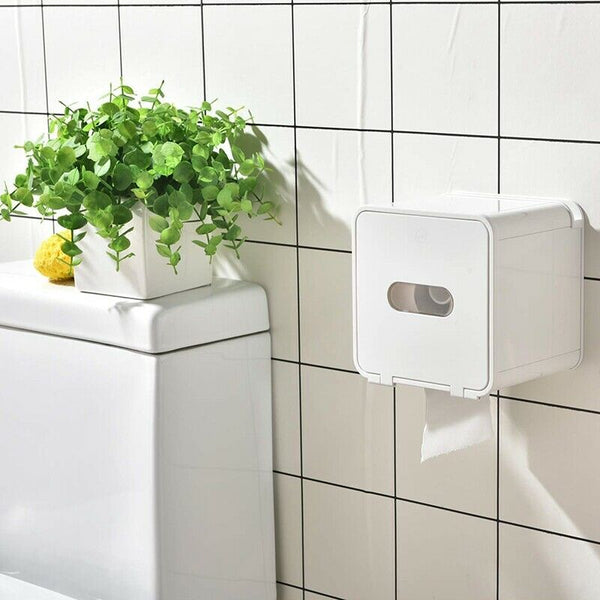 Waterproof All Covered Toilet Paper Holder Box,Wall Mounted Bathroom Paper  U8J8