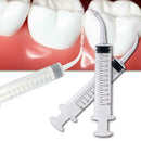 2PCS Disposable Dental Irrigation Syringe With Curved Tip Tooth Whitening