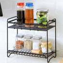 Spice Rack Two Layers Stainless Steel Storage Shelf Rack Home Kitchen Seaso F3I7
