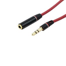 3.5mm audio extension cord headphone cable male to female 1.2M industrial red