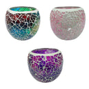 Pack 3 Mosaic Glass Candle Holder Tealight Votive Holder Wedding Party Decor