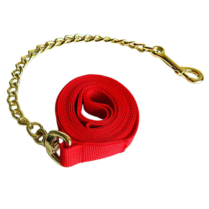 Copper Equestrian Horse Lead Rope Webbing Pony Rein Halter Grip Chain Red