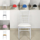 4Pcs Square Round Stretch Dining Wedding Chair Seat Cover for 35-50cm White