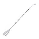 Bar Stainless Steel Twisted Mixing Spoon w Fork Tip S2I8
