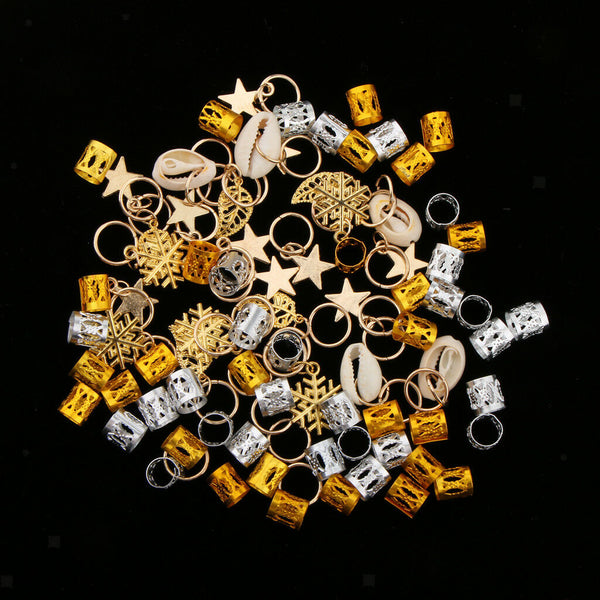 84pcs  Shell Star Hair Ring Braid Rings Loops Headband Accessories