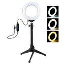 4.7" LED Ring Light Lamp Tripod Stand Dimmable Selfie Phone Live Photo Studio