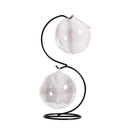 Metal Stand Glass Flower Vase Terrarium Container Fish Tank Candle Holder