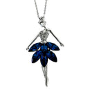 Women Flower Long Adjustable Chain Pendant Sweater Necklace(Ballet Girl) M8X5