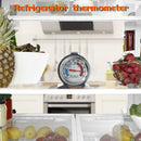 Stainless Steel Fridge Freezer Dial Thermometer Temperature Gauge Stands & Hangs
