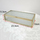 Glass Desk Jewelry Organizer Holder Cosmetics Nail File Keepsake Display Box