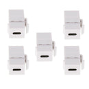 5Pieces Wall Plate Keystone Jack USB C Type C Female/Female, Coupler Type, White