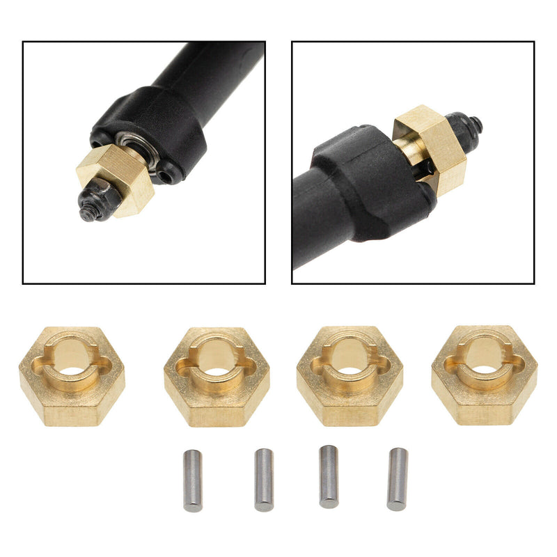 4Pcs 1/24 RC 3mm Brass Hex Adapter for Axial SCX24 AXI00002 DIY Accessories