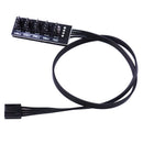 1To5 4-Pin PWM CPU Fan HUB Cooling Splitter Adapter Braided Power Cable 40cm TE