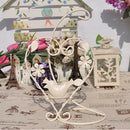 European-Style Retro Heart-Shaped Wedding Candlestick Decor Ornaments White