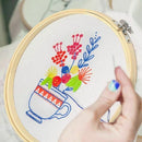 10Pieces Round Wooden Embroidery Hoops Set-5Pcs 4 Inch and 5Pcs 6 Inch Adju
