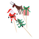 Set of 24 Christmas Party Birthday Favors Cupcake Toppers Cupcake Food Picks