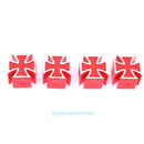4pcs Universal Cross Style Car Tire Tyre Wheel Valve Stems Caps Dust Covers Red