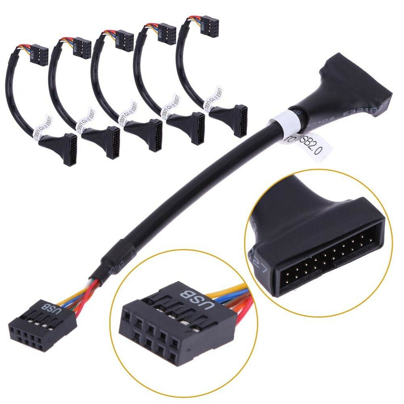USB 3.0 20 Pin Male to USB 2.0 9 Pin Motherboard Female  Cable