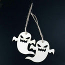 10pcs Wooden Embellishments Halloween Decoration Snicker Ghost Pattern Pend