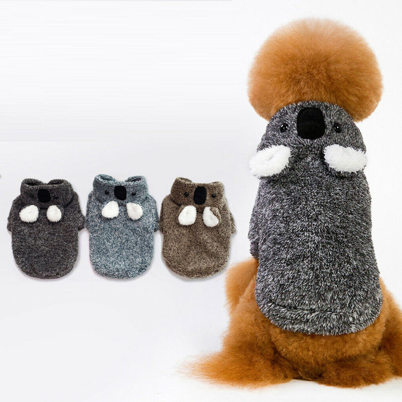Coral Fleece Teddy Clothes Sloth Bear Dress up Costume Dog Hoodie Black