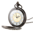 Hollow Spider Web Pocket Watch Retro Quartz Large Black Necklace Pendant Me