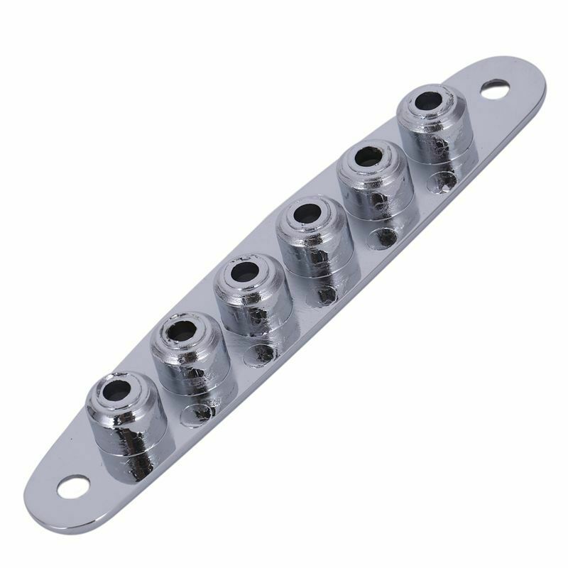 1 Pcs Electric Guitar Bridge String Thru Body Ferrules Bushing Plate - Silv