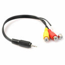 2.5mm Mini AV Male to 3RCA Female M/F Audio Video Cable Stereo Jack Adapter