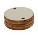 100Pcs Unfinished Predrilled Wood Slices DIY Pendant Round Log Discs Decor