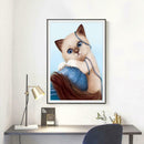 5D DIY Diamond Painting Wool Lovely Cat Cross Stitch Embroidery Rhinestones