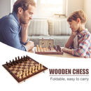 3 in 1 Wooden International Folding Chess Set Board Game Fun Toys (29x29cm)