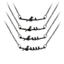 Mother Bird And 1-4 Baby Birds Necklace Necklace-Mama Baby Family Pendant H F3I9
