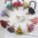 Chiffon Flower Pendant DIY Jewelry Earring Keyring Making Pendant 10PCS F7R L7R7