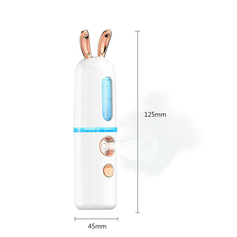 Cute Deer Shape Mini Nano Facial Mister Steamer Cool Mist Sprayer (White)