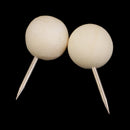 60 Pieces Round Wood Map Tacks Decorative Push Pins for Home Office Crafts